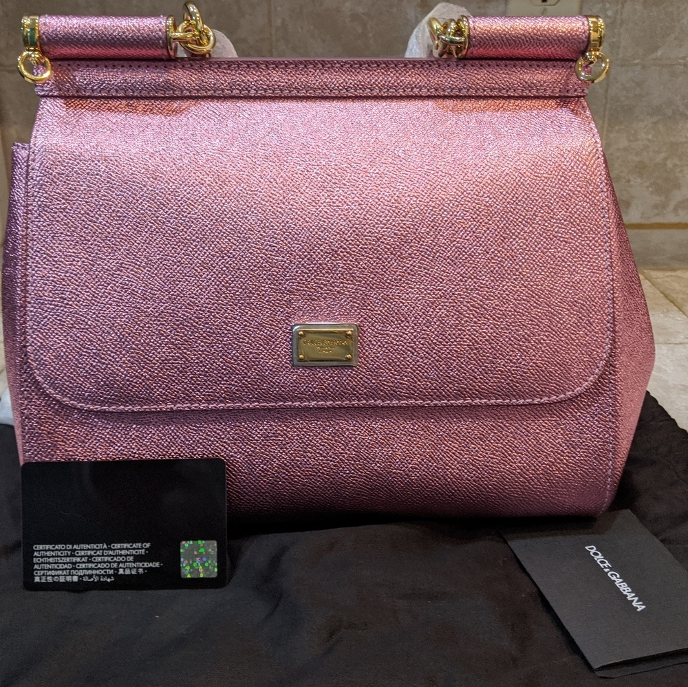 New Dolce & Gabbana Top Handle Leather Satchel - Picture 1 of 8